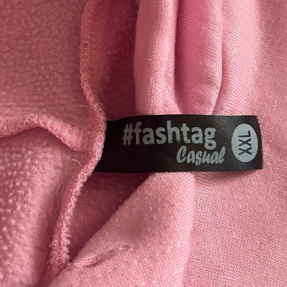 #fashtag Casual Pink Cropped Hoodie Not In The Mood Graphic Girls Size XXL - Picture 6 of 6